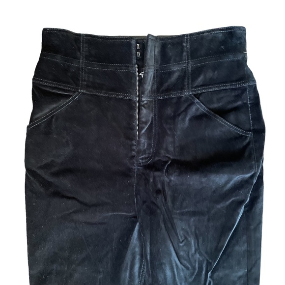 Rebecca Taylor Black Velvet Pants Size 8 - Picture 2 of 8